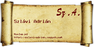 Szlávi Adrián névjegykártya